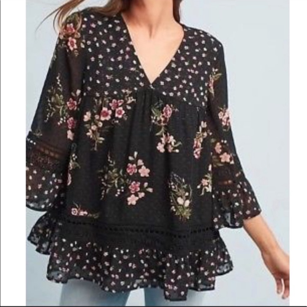Maeve Anthropologie Floral peasant top size xs